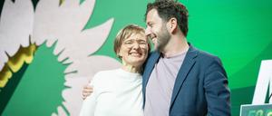 Die neu gewählte Parteispitze: Franziska Brantner und Felix Banaszak.