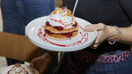 Pink Pancakes im Cafe Blumental in Kreuzberg, Sommer 2024