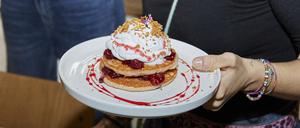 Pink Pancakes im Cafe Blumental in Kreuzberg, Sommer 2024