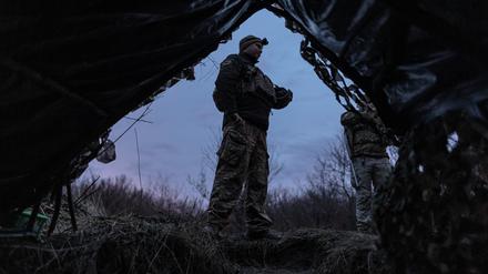 Eine ukrainische Stellung in Bachmut im Osten des Landes.