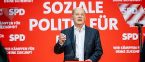 Kanzler Olaf Scholz ist schon ganz im SPD-Wahlkampfmodus – auch in der Regierungsarbeit.