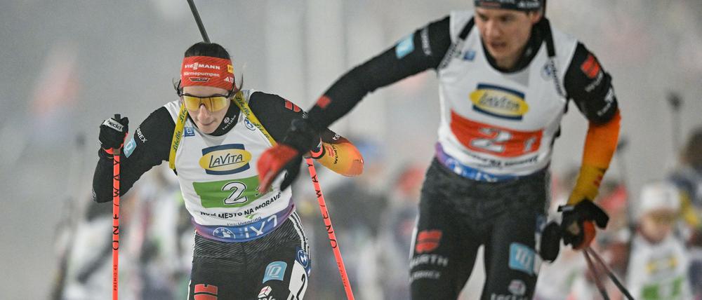 Vanessa Voigt und Justus Strelow liefen zum Saison-Auftakt auf das Podest.