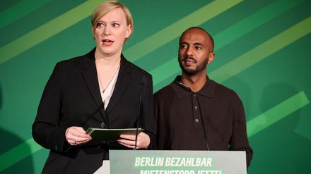 Die Grünen-Landesvorsitzenden Nina Stahr und Philmon Ghirmai fordern ein Umsteuern in der Wohnungs- und Mietenpolitik. 