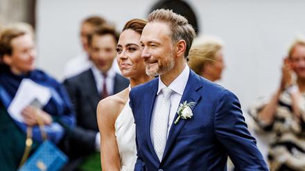 FDP-Chef Christian Lindner und die Journalistin Franca Lehfeldt bei ihrer Hochzeit im Juli 2022 auf Sylt.