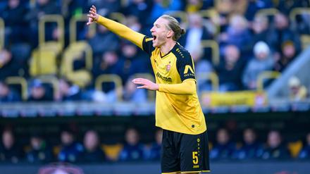 Dresdens Leitwolf Vinko Sapina gelang in Sandhausen sein erstes Dynamo-Tor.