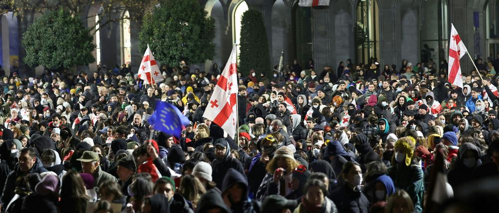 Demonstranten in Tiflis.