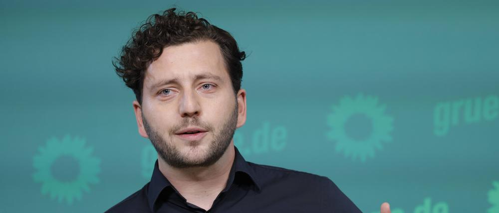 Pressekonferenz mit dem Bundesvorsitzenden vom Bündnis 90/Die Grünen, Felix Banaszak