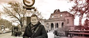 Eine virtuelle Runde Berlin: Klaus Lederer wollte die Fahrt coronabedingt lieber außerhalb der S-Bahn aufnehmen.