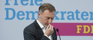FDP-Chef Christian Lindner bei einer Pressekonferenz. (Symbolbild)