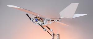 Der Roboter Raven fliegt nach dem Absprung los.