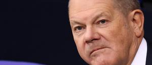 Kanzler Olaf Scholz am Mittwoch im Bundestag. In der Sitzung wurde auch über steigende Mieten debattiert.