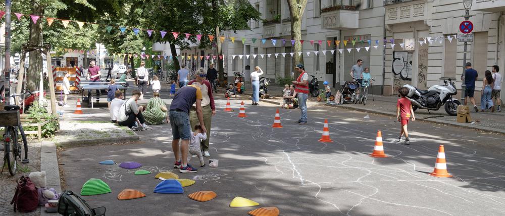 Die Spielstraße in der Sanderstraße organisieren Eltern ehrenamtlich.
