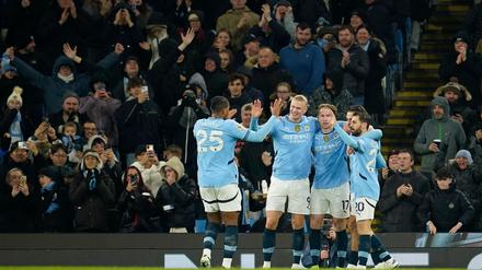Die Spieler von Manchester City hatten endlich wieder Grund zum Jubeln.