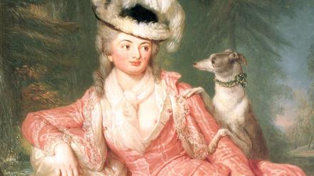 Wilhelmine Encke, Gräfin von Lichtenau. Therbusch präsentiert sie auf ihrem Gemälde von 1776 als Mätresse. 