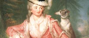 Wilhelmine Encke, Gräfin von Lichtenau. Therbusch präsentiert sie auf ihrem Gemälde von 1776 als Mätresse. 