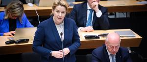 Wirtschaftssenatorin Franziska Giffey (SPD) sieht Berlin trotz vieler Schwierigkeiten auf Wachstumskurs. 