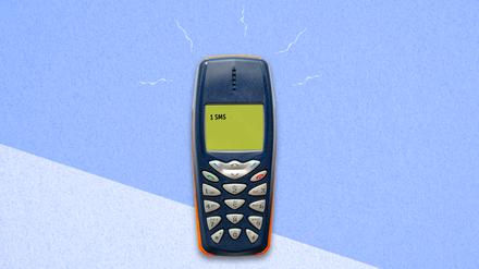 Ein Handy im Stil von Nokia-Handys um die Jahrtausendwende.
