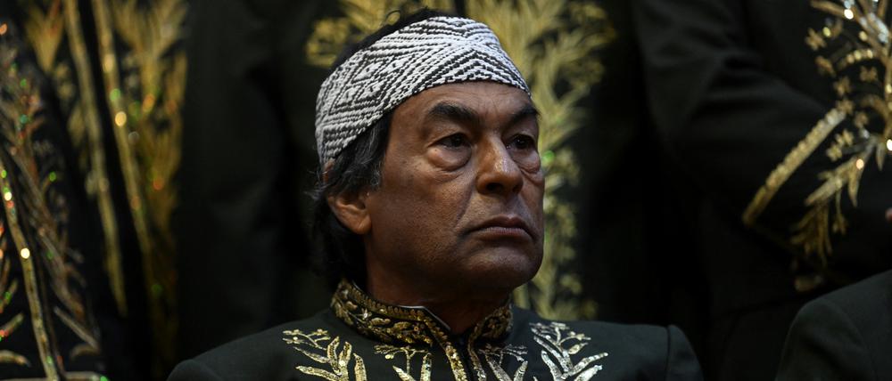 Der indigene Anführer, Umweltschützer und Schriftsteller Ailton Krenak während seiner Vereidigung als „unsterbliches“ Mitglied der Brasilianischen Akademie der Literatur in Rio de Janeiro, Brasilien, am 05. April 2024. 