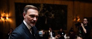 FDP-Chef Christian Lindner spricht beim Gründerszene Award Dinner im Journalistenclub des Axel-Springer-Hochhauses.