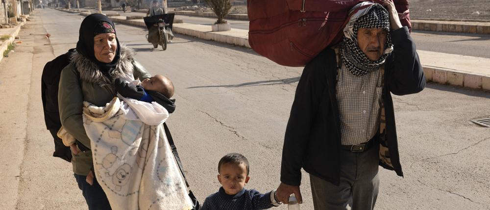 Kurden auf der Flucht in Syrien
