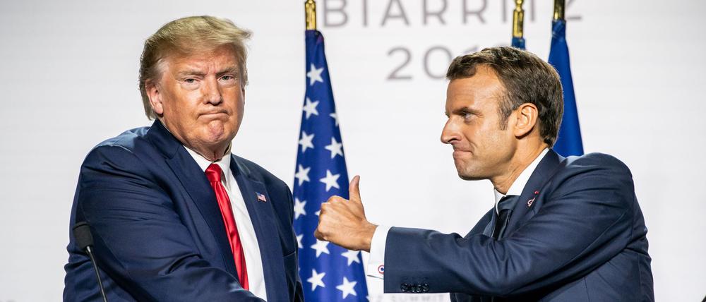 Donald Trump will seinen Besuch in Paris zur Notre-Dame-Wiedereröffnung auch für ein bilaterales Treffen mit Emmanuel Macron nutzen. (Archivbild)