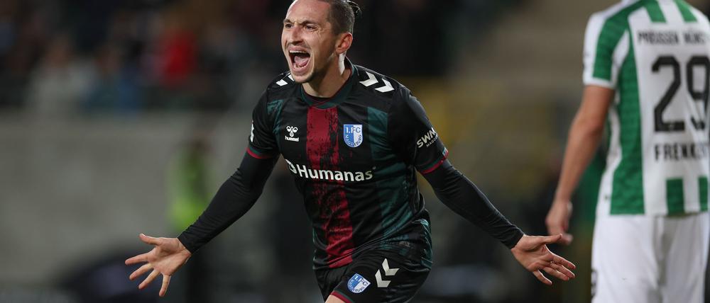 Baris Atik traf per Kopf zur Magdeburger Führung