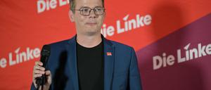 Der Landesvorsitzende der Linken in Brandenburg, Sebastian Walter, schaut trotz der Wahlniederlage im Herbst mit Zuversicht auf die Bundestagswahl im Februar. (Archivbild)