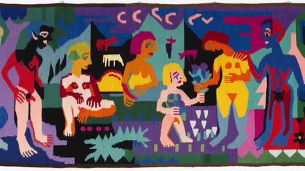 Lise Gujer, Menschen in der Landschaft, 1959-1965, nach einer Ar-beitsvorlage von Ernst Ludwig Kirchner, Norina von Weiler-Kornfeld und Mathias Kornfeld © Nachlass Lise Gujer
Brücke Museum