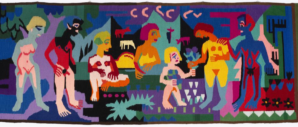 Lise Gujer, Menschen in der Landschaft, 1959-1965, nach einer Ar-beitsvorlage von Ernst Ludwig Kirchner, Norina von Weiler-Kornfeld und Mathias Kornfeld © Nachlass Lise Gujer
Brücke Museum