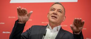 Der Vorsitzende der Partei Die Linke, Jan van Aken, auf einer Partei-Veranstaltung.