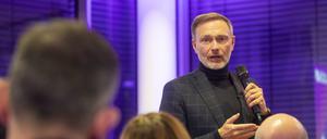 Christian Lindner, FDP-Bundesvorsitzender,  spricht beim Zukunftsdialog Wirtschaft der Friedrich-Naumann-Stiftung im Haus der Wirtschaft, in Frankfurt.