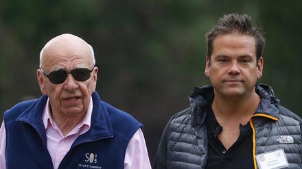 Der Medienunternehmer Rupert Murdoch (l) und sein Sohn Lachlan (Archivbild).
