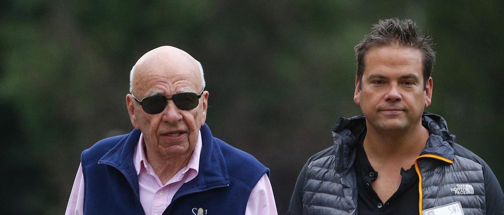 Der Medienunternehmer Rupert Murdoch (l) und sein Sohn Lachlan (Archivbild).