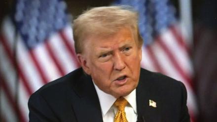 Der designierte US-Präsidenten Donald Trump bei einem Interview mit Kristen Welker, Moderatorin der NBC-Sendung „Meet the Press“.