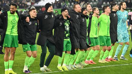 Die Spieler des VfL Wolfsburg nach dem 4:3-Sieg gegen Mainz 05.