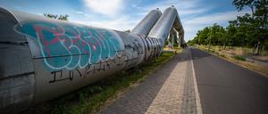 Fernwärmeleitungen in Berlin-Lichtenberg im Ortsteil Hohenschönhausen.