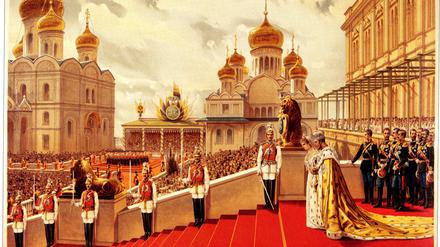 Zaristischer Glanz. Krönungszeremonie für Kaiser Nikolaus II., 1896 in Moskau.