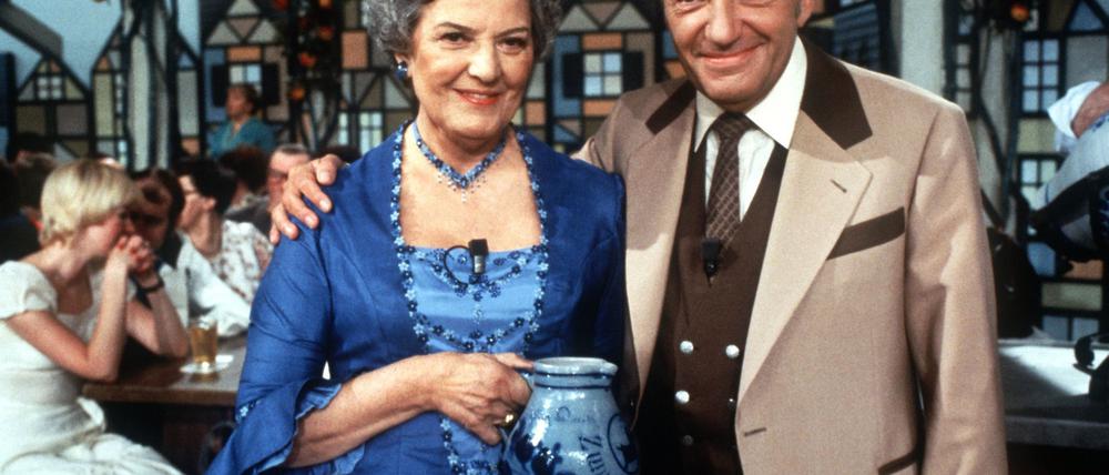 „Zum Blauen Bock“ war eine der erfolgreichsten TV-Sendungen im Nachkriegsdeutschland. (Archivbild von 1979 mit Heinz Schenk und Lia Wöhr)