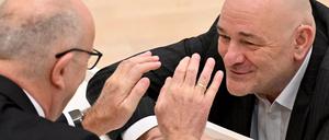Ministerpräsident Dietmar Woidke (SPD) und Finanzminister Robert Crumbach (BSW).