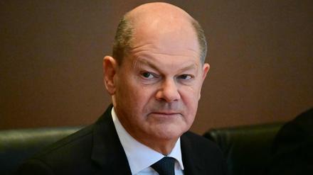 Scholz bei einem Treffen des Kabinetts