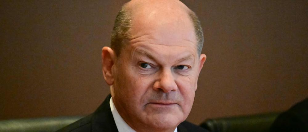 Scholz bei einem Treffen des Kabinetts