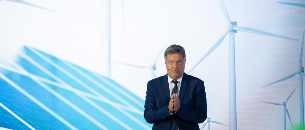 Robert Habeck (Bündnis 90/Die Grünen), Bundesminister für Wirtschaft und Klimaschutz, spricht während der KfW Kapitalmarktkonferenz.