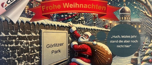 Eine Weihnachtskarte der CDU-Fraktion Friedrichshain-Kreuzberg. 