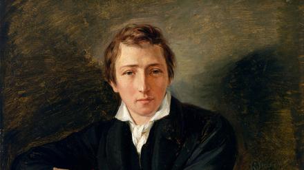 XKH149505 Portrait of Heinrich Heine (1797-1856) 1831 (oil on paper on canvas) by Oppenheim, Moritz Daniel (1800-82); 43x34 cm; Hamburger Kunsthalle, Hamburg, Germany; German,  out of copyright