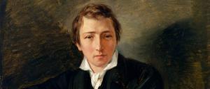 XKH149505 Portrait of Heinrich Heine (1797-1856) 1831 (oil on paper on canvas) by Oppenheim, Moritz Daniel (1800-82); 43x34 cm; Hamburger Kunsthalle, Hamburg, Germany; German,  out of copyright
