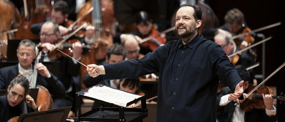 Der lettische Stardirigent Andris Nelsons in der Philharmonie. 