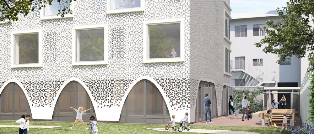 Vom Architekturbüro Stark und Silb stammt der Entwurf für das „Drei-Religionen-Kita-Haus“.