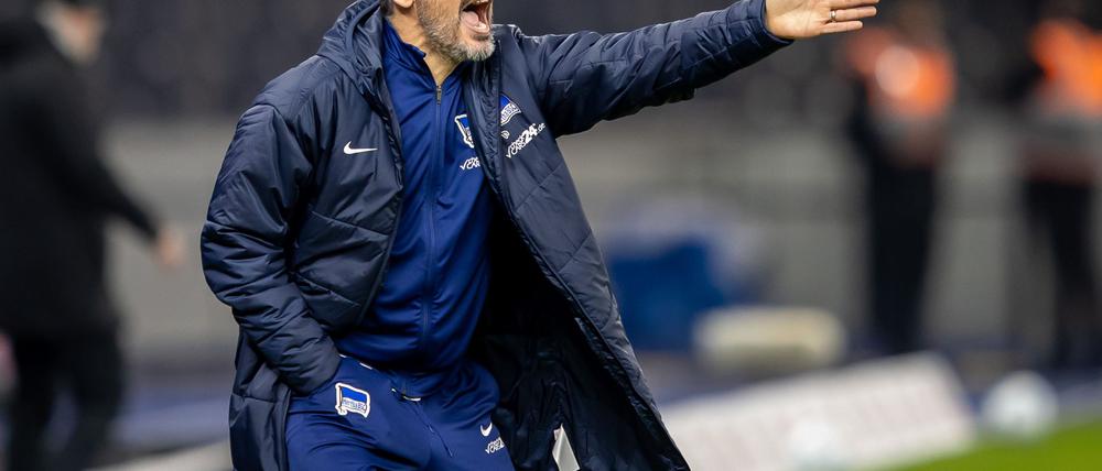 Kein erfreulicher Abend für Hertha-Trainer Cristian Fiel.