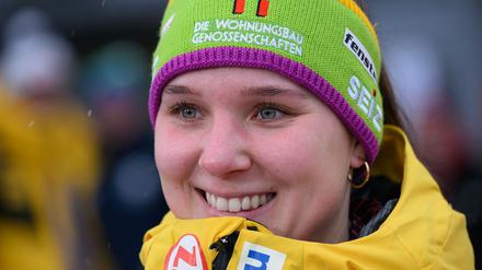 Lisa Buckwitz gewinnt im Monobob erneut das Rennen in Sigulda.
