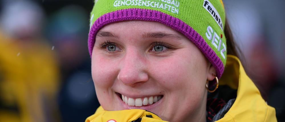  Lisa Buckwitz gewinnt im Monobob erneut das Rennen in Sigulda.
